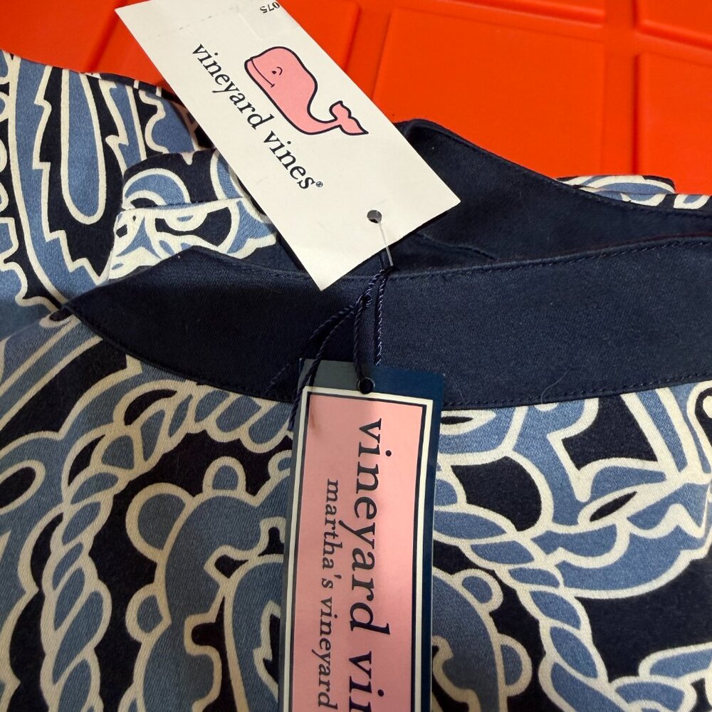 NWT Vineyard Vines Abbey Dress Nautical Paisley Sz10 Travel Wedding Summer Beach - Picture 4 of 8